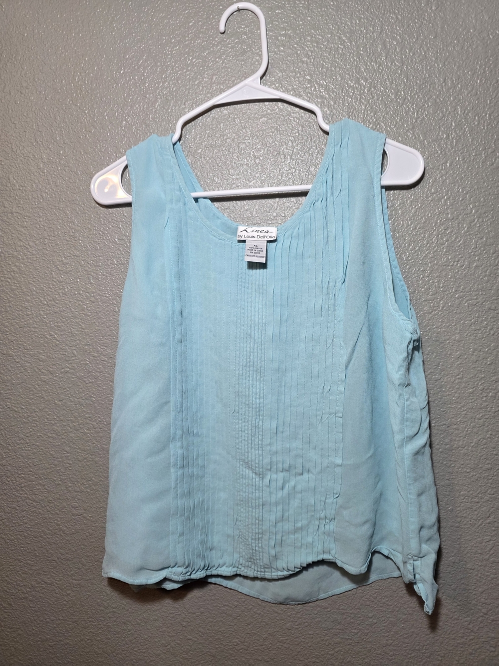 Linea by Louis Dell'Olio Light Blue Pintuck Sleeveless Camisole